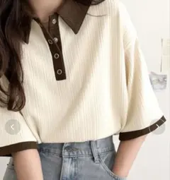classicalelf 配色ポロトップス(半袖) — image 1