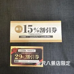 肉匠坂井 特別割引券 29%OFF 株主15%OFF 2枚セット — image 1