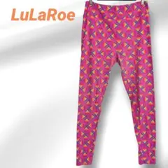 古着　LuLaRoe　レギンス　スキニーパンツ　ピンク　カラフル　ストレッチ — image 1