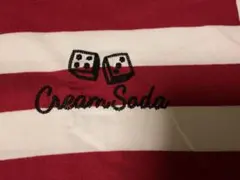 クリームソーダ　ボーダーTシャツ　赤　M — image 1