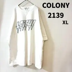COLONY 2139 プリントTシャツ ホワイト XL ロゴプリント メンズ — image 1