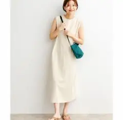アーバンリサーチUSAコットンストレートワンピースアイボリーベージュ — image 1