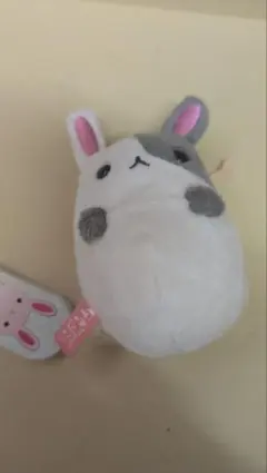 平成レトロうさだるま ぬいぐるみキーホルダーホワイト・グレー — image 1