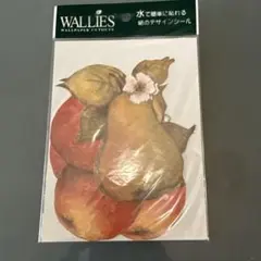 ⑫WALLIES ウォーリーズ ペーパーシール 果物 洋梨 りんご 5枚セット — image 1