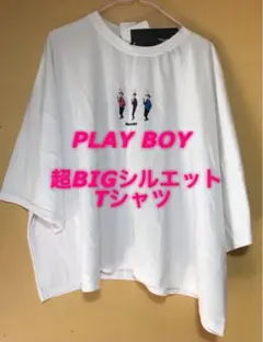 プレイボーイ Tシャツ うさぎ 刺繍 ホワイト 男女兼用 ストリート 可愛い 夏 — image 1