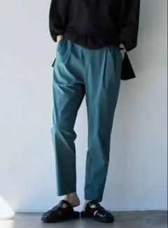 【試着のみ】coenレディースライトコットンストレッチテーパードパンツOlive — image 1