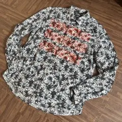 【良デザイン】Desigual 花柄 長袖シャツ　ボタニカル柄　XL — image 1