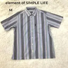 element of SIMPLE LIFE 半袖シャツ ストライプ M グレー — image 1