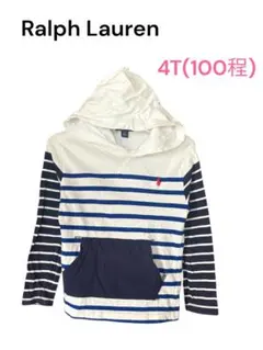 ♡フード付きロンT♡Ralph Lauren ストライプ パーカー 4T — image 1