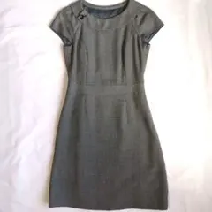美品【Мサイズ】ニューヨーカー　ワンピース　膝丈　千鳥柄　半袖 — image 1