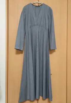 【ZARA】ヘリンボーン　マキシ丈　フレアワンピース — image 1