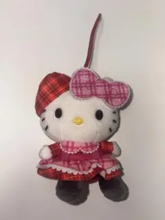 【期間限定価格】ハローキティ チェック柄ぬいぐるみ — image 1