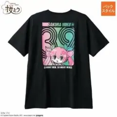 【 Mサイズ 】新品 初音ミク サクラミク Tシャツ 半袖 桜ミク 黒 男女兼用 — image 1