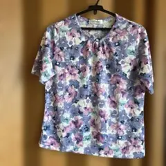 FEEL NO ON 花柄 半袖 Tシャツ パープル Lサイズ — image 1