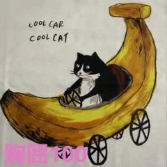 パロディTシャツ 未使用新品 バナナカート猫 コットン100% — image 1