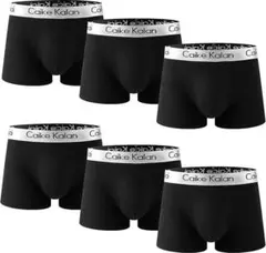 新品✨Caike Kalan ボクサーパンツ 6枚セット ブラック メンズ — image 1