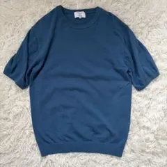美品⭐︎MOON CASTLE 鎌倉shirt 半袖ニット　ブルー　サイズ46 — image 1