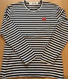 PLAY COMME des GARCONS 白黒ボーダー長袖Tシャツ L — image 1