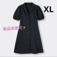 新品未着用✨️GU フロントボタンミニワンピース 半袖 ブラック XL — image 1