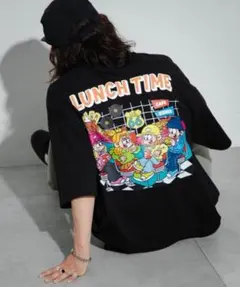 WIGOウィゴー新品new jackバックプリント半袖Tシャツ黒ブラック — image 1