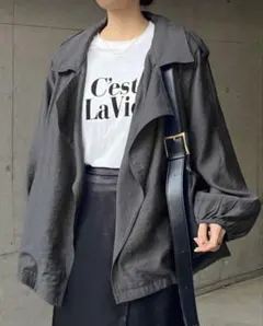ジャケット　アウター　グレー　Lサイズ　レディース — image 1