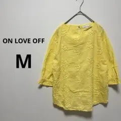 ON LOVE OFF オンラブオフ シャツ ブラウス 七分袖 花柄 刺繍 M — image 1