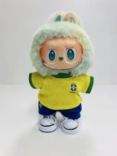 17cmラブブぬいぐるみ服 2点セット ブラジル サッカーユニフォーム 着せ替え — image 1