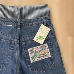 【希少・一点物✨】ITALOハイウエスト テーパードロールダウン　デニム — image 1