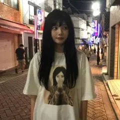 "らん × 深緑" original らん TEE / BLACK らんちゅ — image 1
