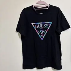 GUESS レインボーロゴ 半袖 Tシャツ ブラックSサイズ — image 1
