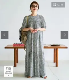 フリークストア　花柄マキシ半袖ワンピースM — image 1