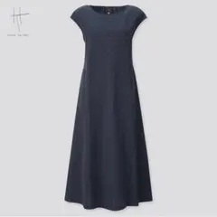 UNIQLO × HANA TAJIMAドビーフレンチスリーブロングワンピース — image 1