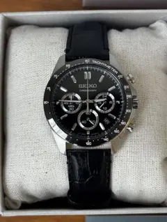 (美品)SEIKO クロノグラフ 8T63-00D0 黒文字盤 箱・保証書付 — image 1