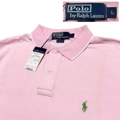 【訳ありデッドストック】90s ラルフローレン 　ライン入り　ポロシャツ ピンク — image 1