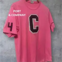 PORT&COMPANYポートアンドカンパニーロゴプリント Tシャツネオンピンク — image 1