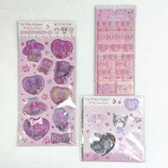 【正規品】マイメロディ&クロミ / シャカシャカ・タイルシール / 3枚セット — image 1
