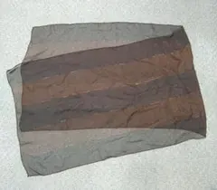 ブラウン系　ストライプ　ストール　ラメ　レディース — image 1
