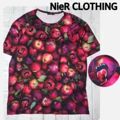 NieR CLOTHING アップル柄 半袖 BIG Tシャツ ホラー レッド — image 1