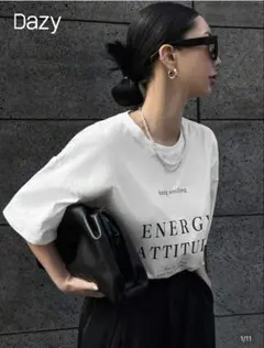 SHEIN DAZY スローガングラフィックTシャツ コットン100% — image 1