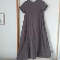 ボンジュールサガン　綿リネンロングワンピース　ブラウン　M～L — image 1