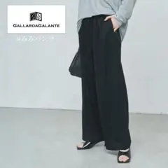 GALLARDAGALANTEポンチエラスティックパンツ／ゆったり／ブラック黒 — image 1