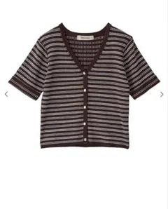 COCO DEAL ボーダーリブニットカーディガン — image 1