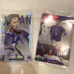 サッカー　日本代表　ツインウエハース　カード　南野拓実　２枚セット　新品　☺︎ — image 1