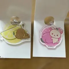 サンエックス　推し色　フルーツ　アクリルキーホルダー　こげぱん　コリラックマ — image 1