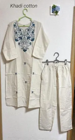 インド夏用　khadi cotton cord set — image 1