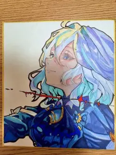 原神フリーナ　手描きイラスト 色紙 原画 — image 1