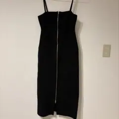 フロントジップ キャミワンピース ブラック — image 1