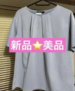 新品未使用⭐️半袖 ブラウス ストライプ Lサイズ — image 1