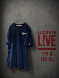 LACOSTE L!VE Tシャツ ネイビー FR6 US XL ビッグワニ — image 1