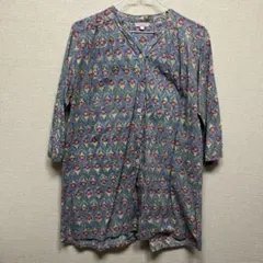 BAMBOO HOUSE 五分袖 花柄 シャツ ブラウス ML レディース — image 1